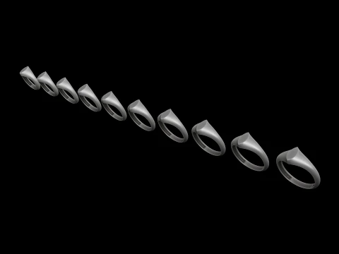 Jewelry Ring v24 L Size 3D print model 3D Print Model