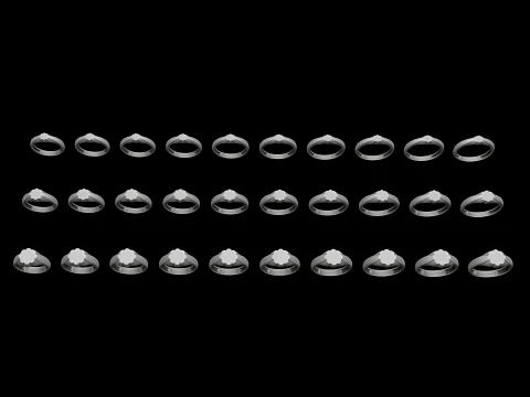 Jewelry Ring v25 S M L Sizes Pack 3D Print Model