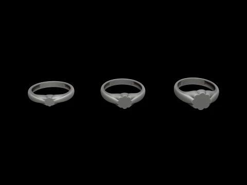 Jewelry Ring v25 S M L Sizes Pack 3D Print Model