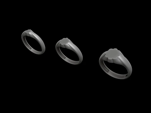 Jewelry Ring v25 S M L Sizes Pack 3D Print Model