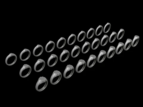 Jewelry Ring v25 S M L Sizes Pack 3D Print Model