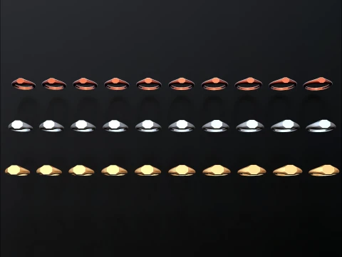 Jewelry Ring v26 S M L Sizes Pack 3D Print Model