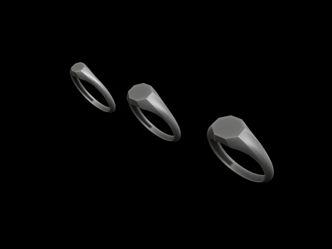 Jewelry Ring v26 S M L Sizes Pack 3D Print Model