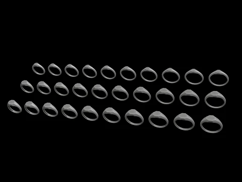 Jewelry Ring v26 S M L Sizes Pack 3D Print Model