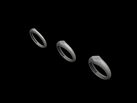 Jewelry Ring v27 S M L Sizes Pack 3D Print Model