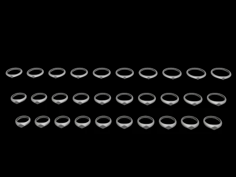 Jewelry Ring v27 S M L Sizes Pack 3D Print Model