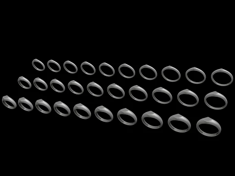 Jewelry Ring v27 S M L Sizes Pack 3D Print Model
