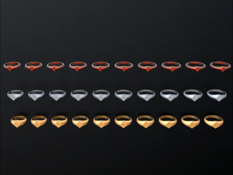 Jewelry Ring v28 S M L Sizes Pack 3D Print Model