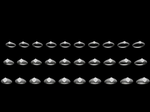 Jewelry Ring v28 S M L Sizes Pack 3D Print Model