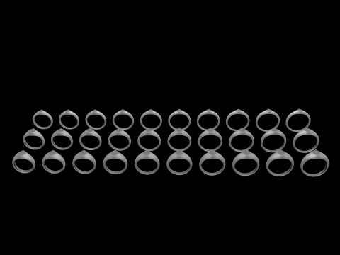 Jewelry Ring v28 S M L Sizes Pack 3D Print Model