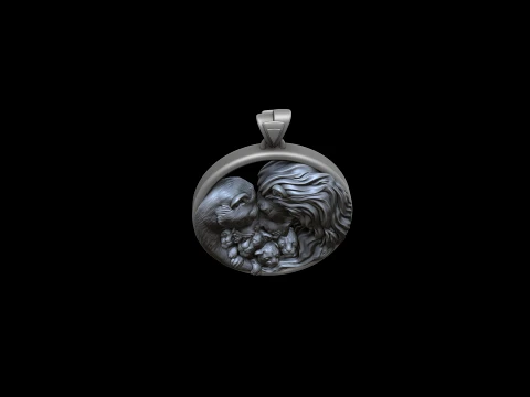 Lions Family Pendant v4 3D print model 3D Print Model