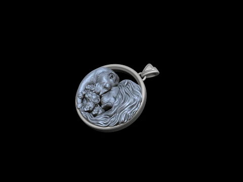 Lions Family Pendant v4 3D print model 3D Print Model
