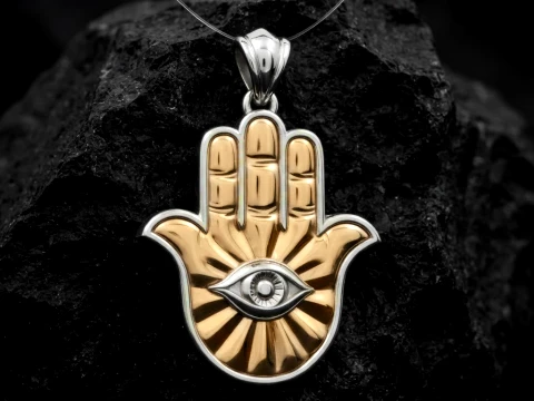 Тривимірна друкована модель Hamsa Hand Pendant 3D Принт Модель