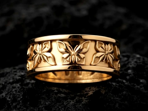 Butterfly Ring v2 3D print model 3D Druckmodell