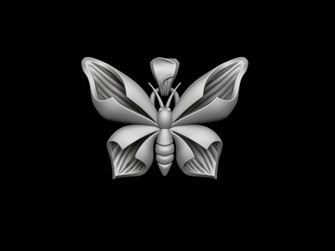 Butterfly Ring v2 and Butterfly Pendant Collection Pack 3D Print Model