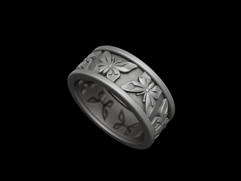 Butterfly Ring v2 and Butterfly Pendant Collection Pack 3D Print Model