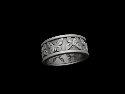 Butterfly Ring v2 and Butterfly Pendant Collection Pack 3D Print Model