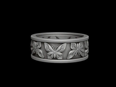 Butterfly Ring v2 and Butterfly Pendant Collection Pack 3D Print Model