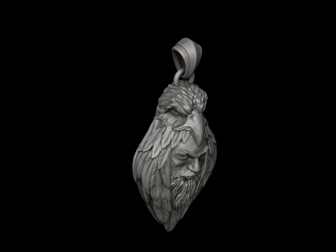 Man Eagle Pendant 3D print model 3D Print Model