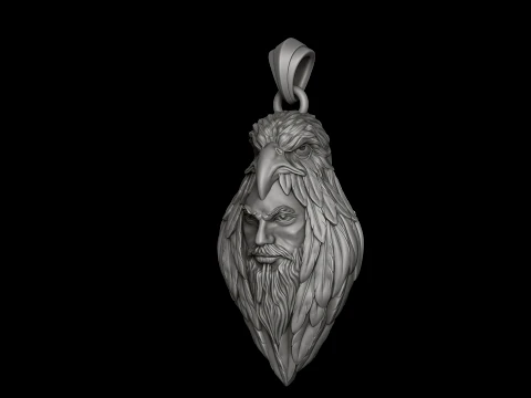 Man Eagle Pendant 3D print model 3D Print Model