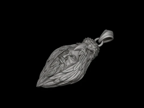Man Eagle Pendant 3D print model 3D Print Model