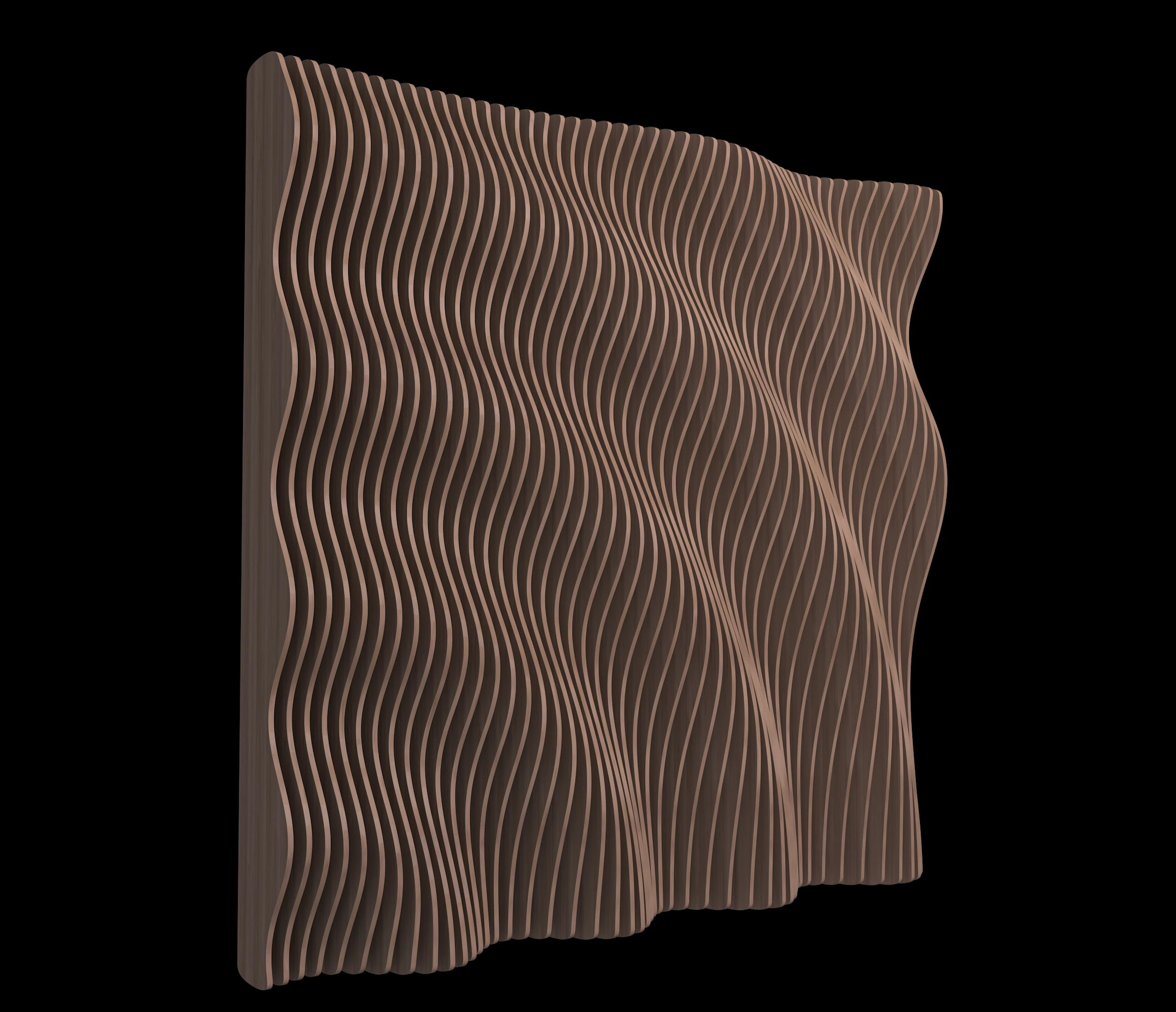 Wooden parametric wall panel 3D Model .c4d .max .obj .3ds .fbx .stl .blend 