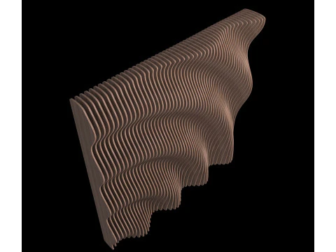 Wooden parametric wall panel 3D Model