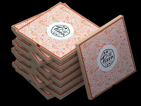 Pizza on a wooden tray 3Dモデル