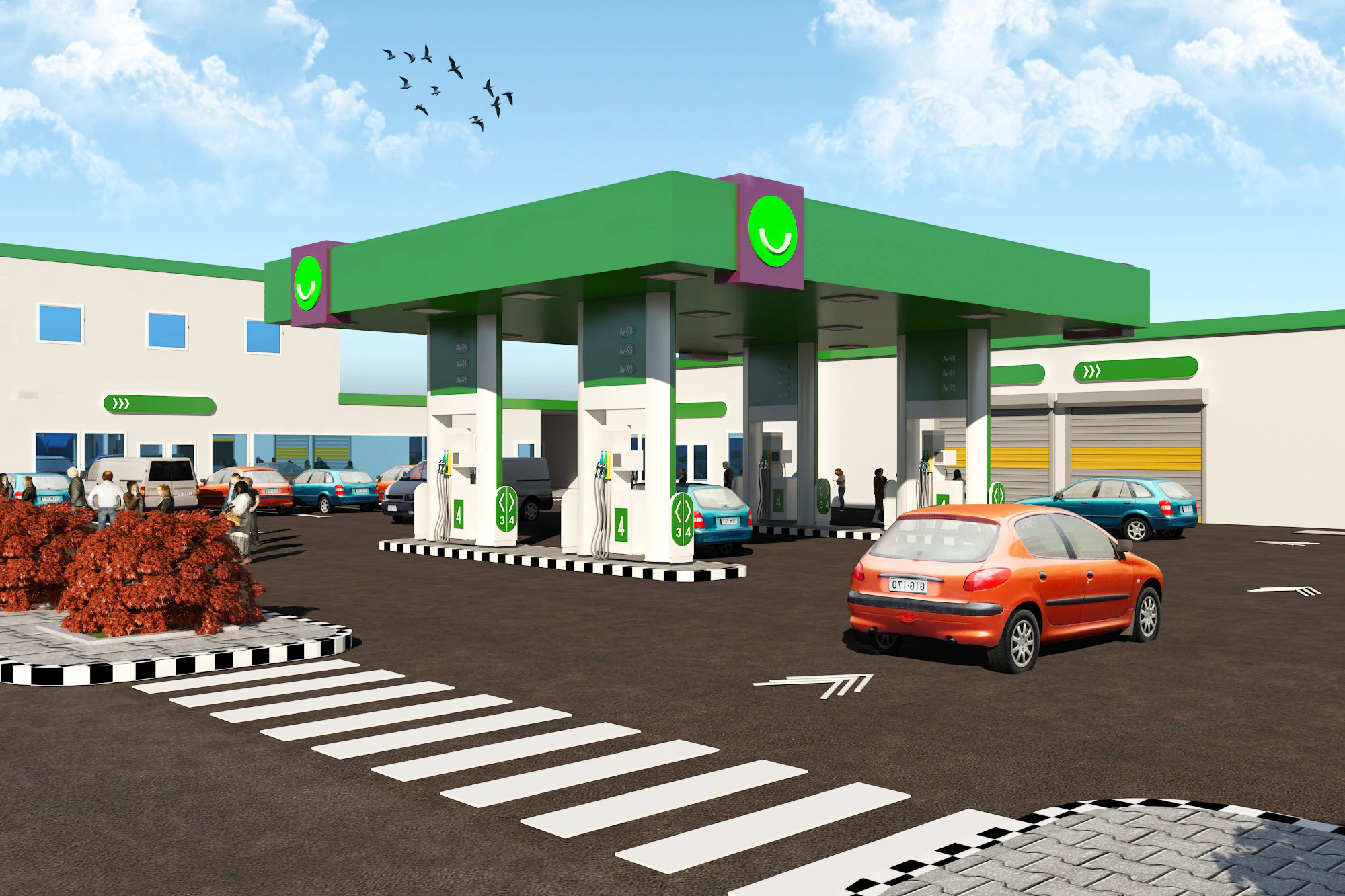 GAS STATION 3D Model .c4d .max .obj .3ds .fbx .stl .blend 