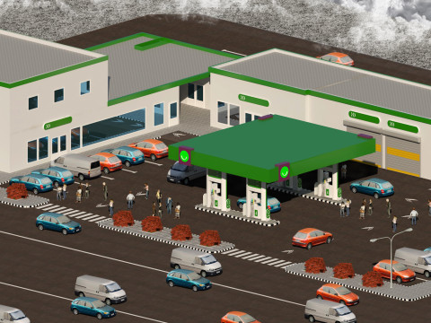 GAS STATION 3D Model