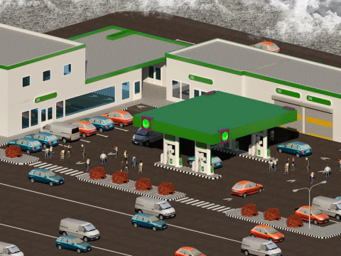 GAS STATION 3D Model