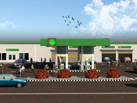 GAS STATION 3D Model