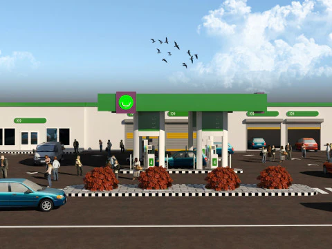GAS STATION 3D Model