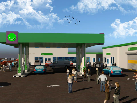 GAS STATION 3D Model