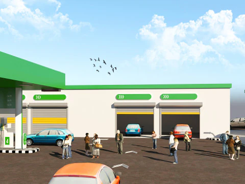 GAS STATION 3D Model