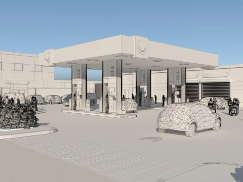 GAS STATION 3D Model