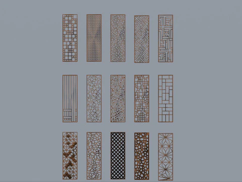 Collection of partions Low-poly 3D Model