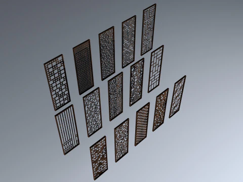 Collection of partions Low-poly 3D Model