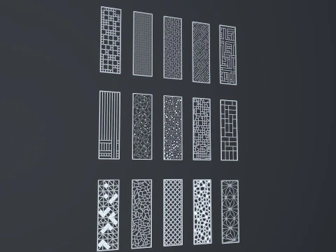 Collection of partions Low-poly 3D Model