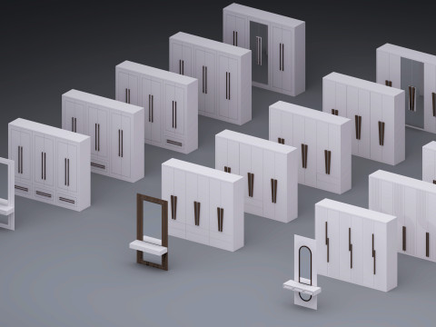 Set of cabinets Low-poly 3Dモデル