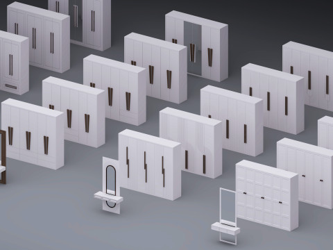 Set of cabinets Low-poly 3D Model