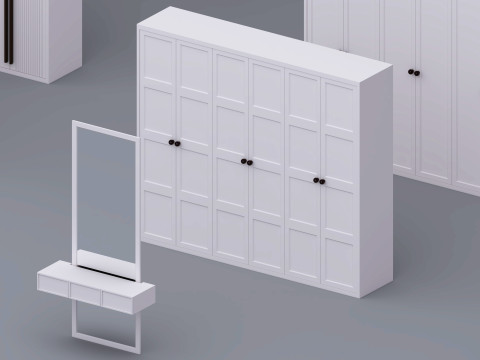 Set of cabinets Low-poly 3D Model