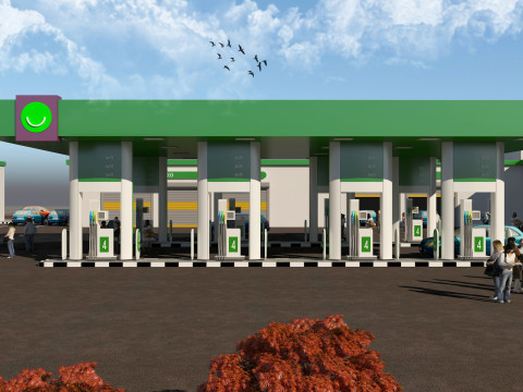 GAS STATION 3D Model