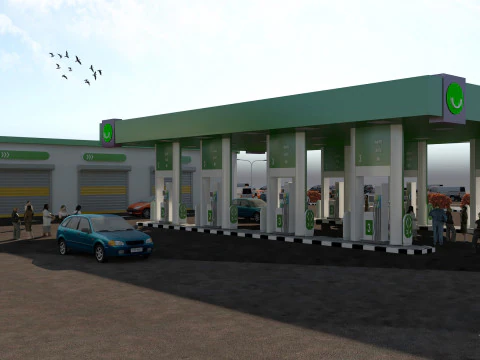 주유소 3D 모델