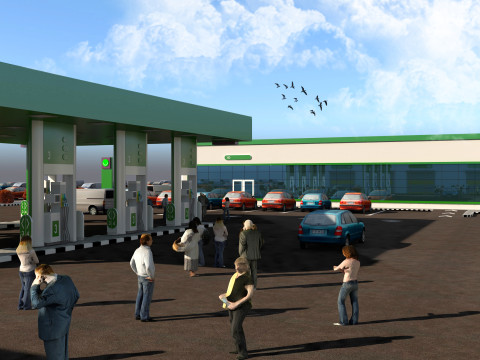 GAS STATION 3D Model