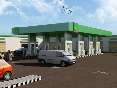 GAS STATION 3D Model