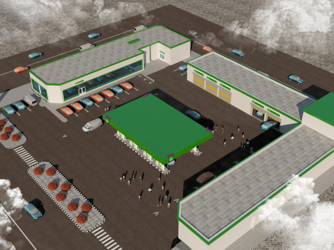 GAS STATION 3D Model
