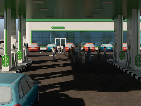 GAS STATION 3D Model