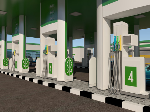 GAS STATION 3D Model