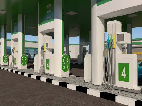 주유소 3D 모델